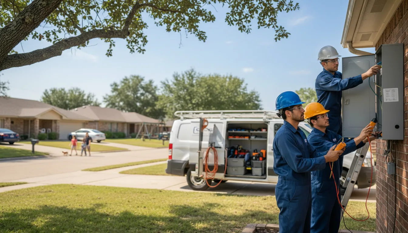 Certified electrician providing emergency electrical services in Hitchcock, TX